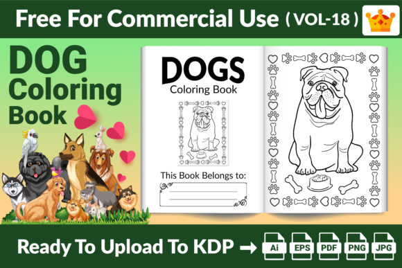 Creating Engaging Content with Dogs Coloring Page KDP Interior Vol 18