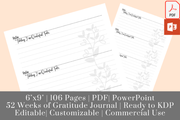 Daily Gratitude Journal 52 Weeks KDP