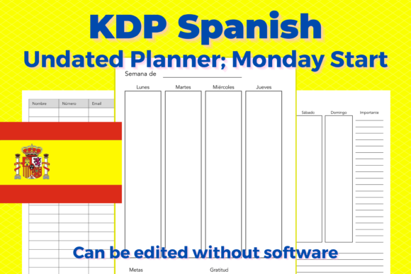 Descubre la Versatilidad del Planificador Semanal en Español sin Fechas con Inicio de Lunes