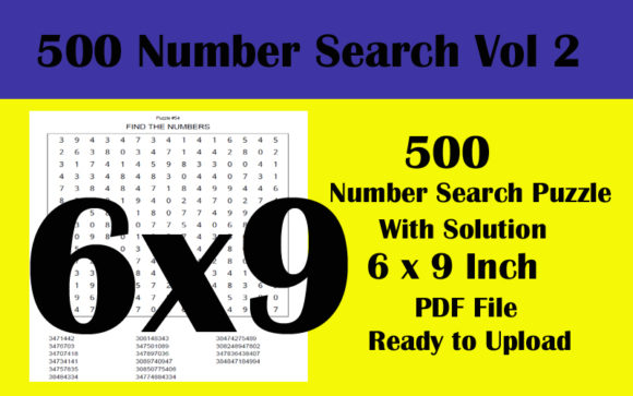 Discover the Joy of 6x9 500 Number Search Puzzle KDP VOL 2