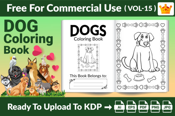 Discover the Joy of Dogs Coloring Page KDP Interior Vol 15