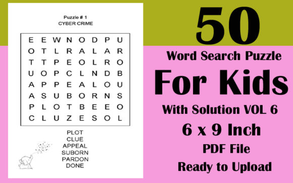 Engaging and Educational: 50 Kids Word Search Puzzle 6x9 KDP V 6