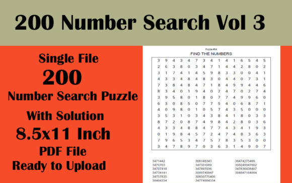 Explore 200 Number Search Puzzles for KDP