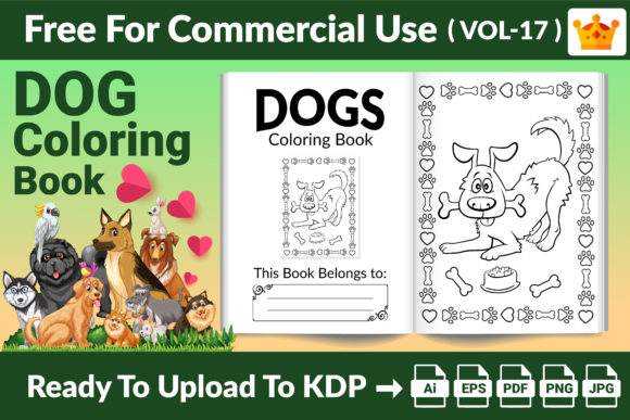 Explore Creativity with Dogs Coloring Page KDP Interior Vol 17