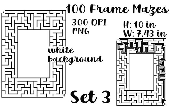 Exploring 100 Easy Frame Mazes - Any Niche Set 3