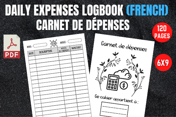 Manage Your Finances with Daily Expenses Logbook French
