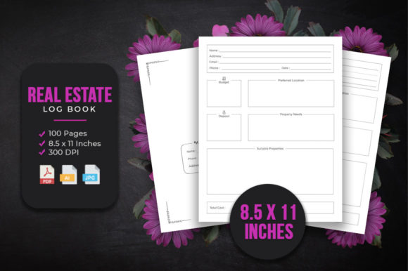 Real Estate Log Book for KDP Interior