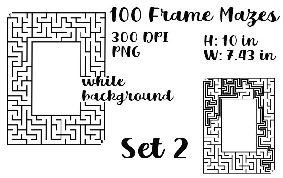 Unlock Creativity with 100 Easy Frame Mazes - Any Niche Set 2