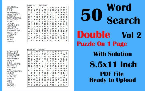 Unlocking Creativity and Productivity with 50 Page Double Word Search 8.5x11 Vol 2